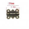2 mini charnières pour boites 4 trous coloris bronze 2,4 cm (08/11)