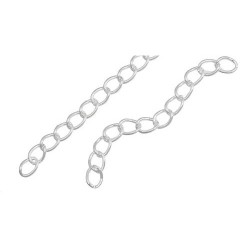 Lot de 100 chainettes d'extensions coloris acier 5cm (G01/01)