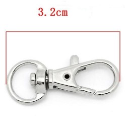 50 mousquetons Pivotant chromé 32 mm x 13 mm (G09/08)