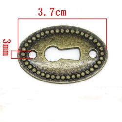 2 entrées de Serrure coloris bronze 37 mm x 25 mm (13/07)