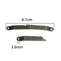2 compas charnière pour boîte coloris bronze  6.7 cm x 1.1 cm (13/09)