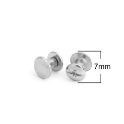 8 Rivets a viser coloris chromé 7 x 8 mm (07/12)