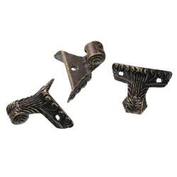 4 protège coins pieds Boîte coloris bronze 37 mm x 36 mm  (13/12)