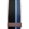 Sangle 40 mm tricolore noir/bleu polyester
