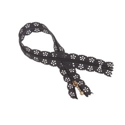 Zip dentelle noir. 30 cm...