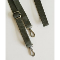 Bandoulière de sac coton équipée 20 mm coloris kaki (07/05)