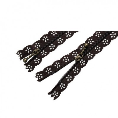 Zip dentelle café 30 cm (03/01)