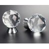 Poignée boule de VERRE à facettes bouton diamètre 30 mm (14/07)