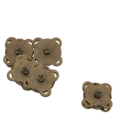 20 fermoirs aimants magnétiques 11 mm coloris bronze a coudre (G08/06)