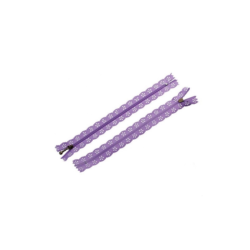10 Zips dentelle violet. 20 cm (GB/101)