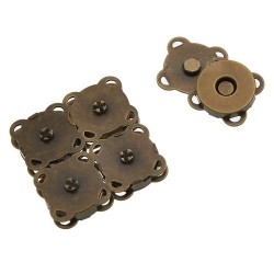 2 fermoirs aimants magnétiques 15 mm bronze a coudre (01/10)