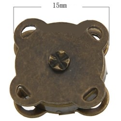 2 fermoirs aimants magnétiques 15 mm bronze a coudre (01/10)