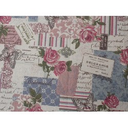 Coupon coton et lin roses...