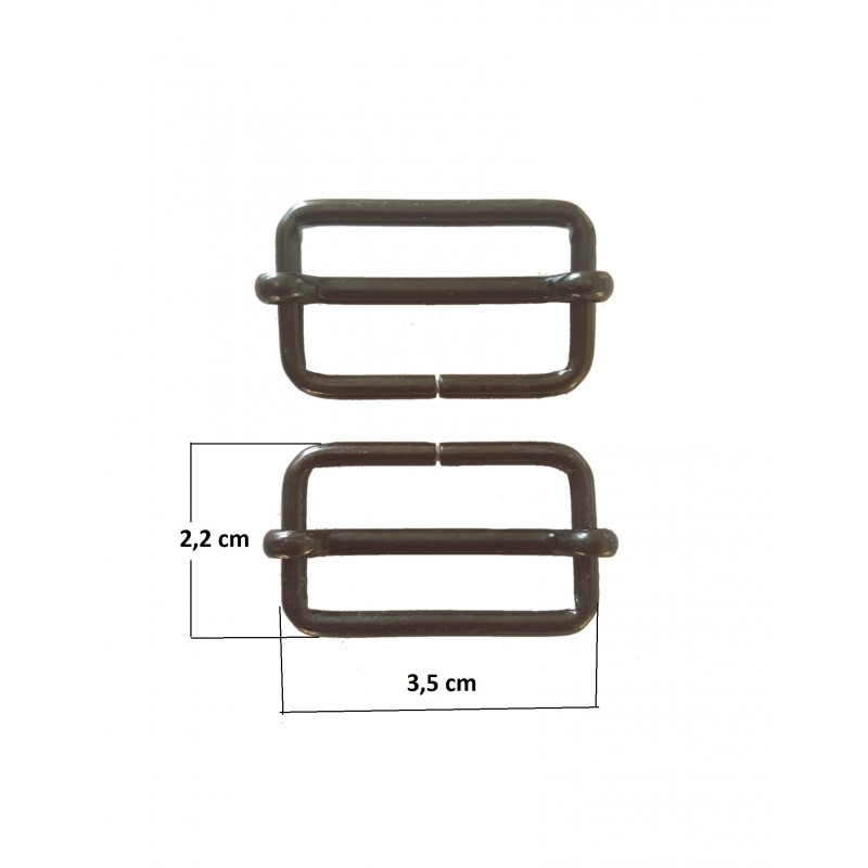 2 Boucles De Réglage Pour Sangle Coloris Noir 2,2 X 3,5 Cm(05/12