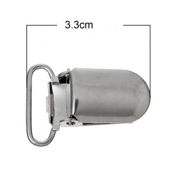 2 pinces bretelles chromés 3.5cm (02/10)