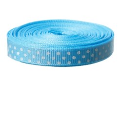 Ruban bleu pois blanc 9 m x...